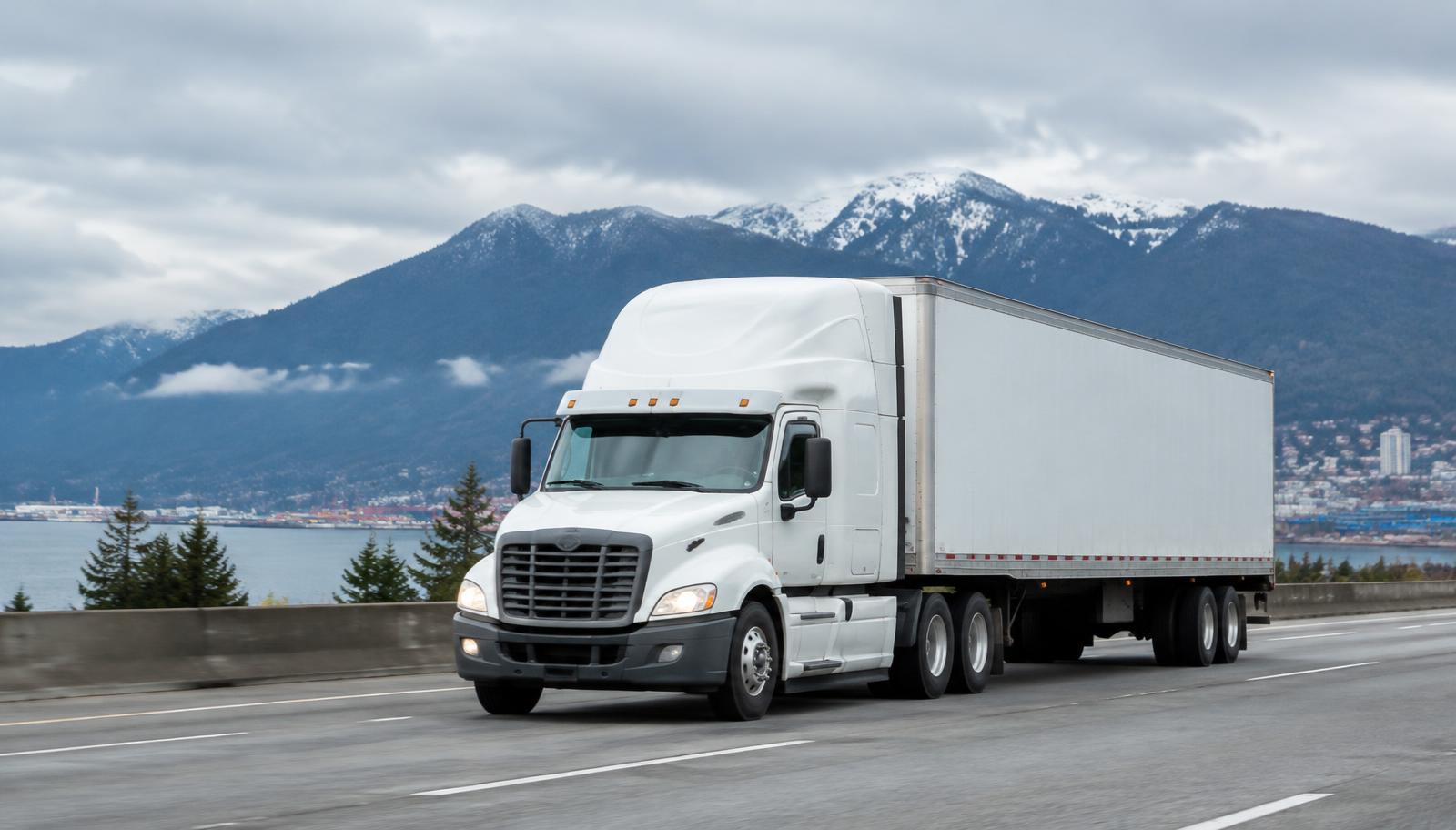 Dry van semi-trailer used for full truckload and LTL freight shipping in British Columbia